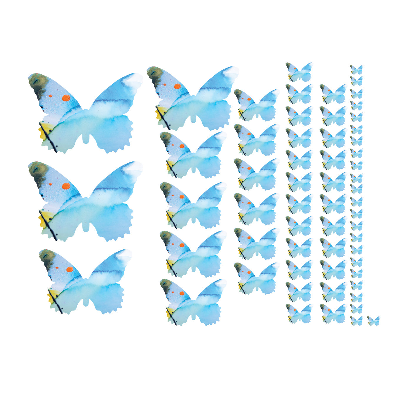 Light Blue Butterfly Decal Set