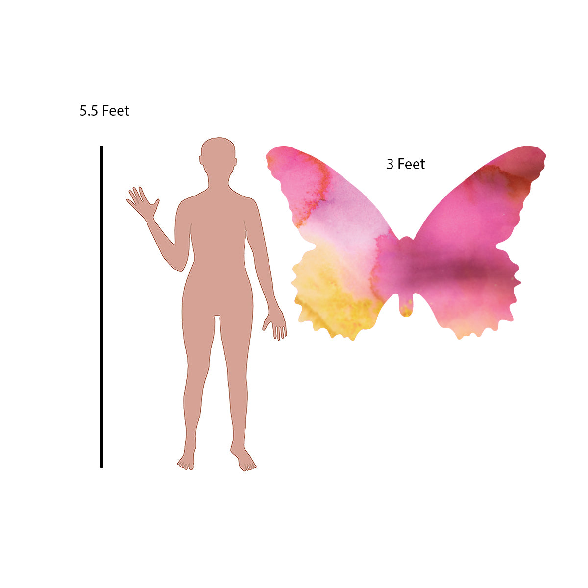 Pink Orchid Butterfly Decal Set