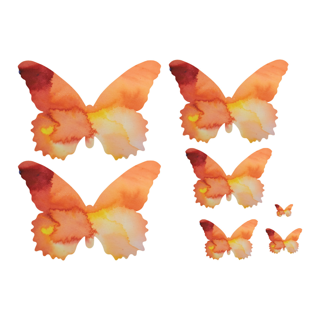 Orange Butterfly Decal Set