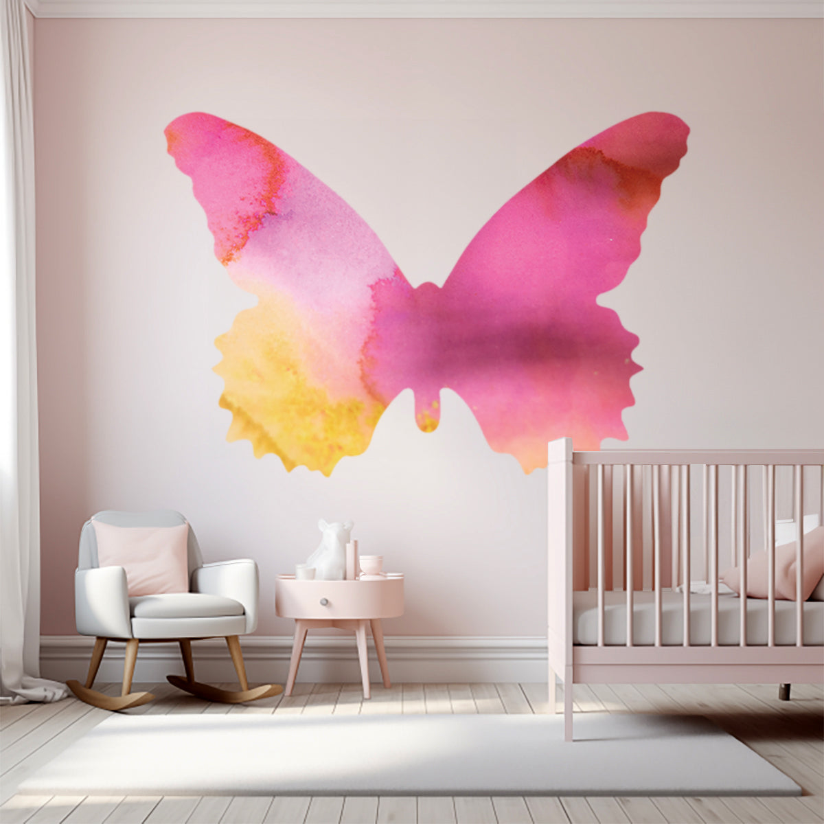 Pink Orchid Butterfly Decal Set