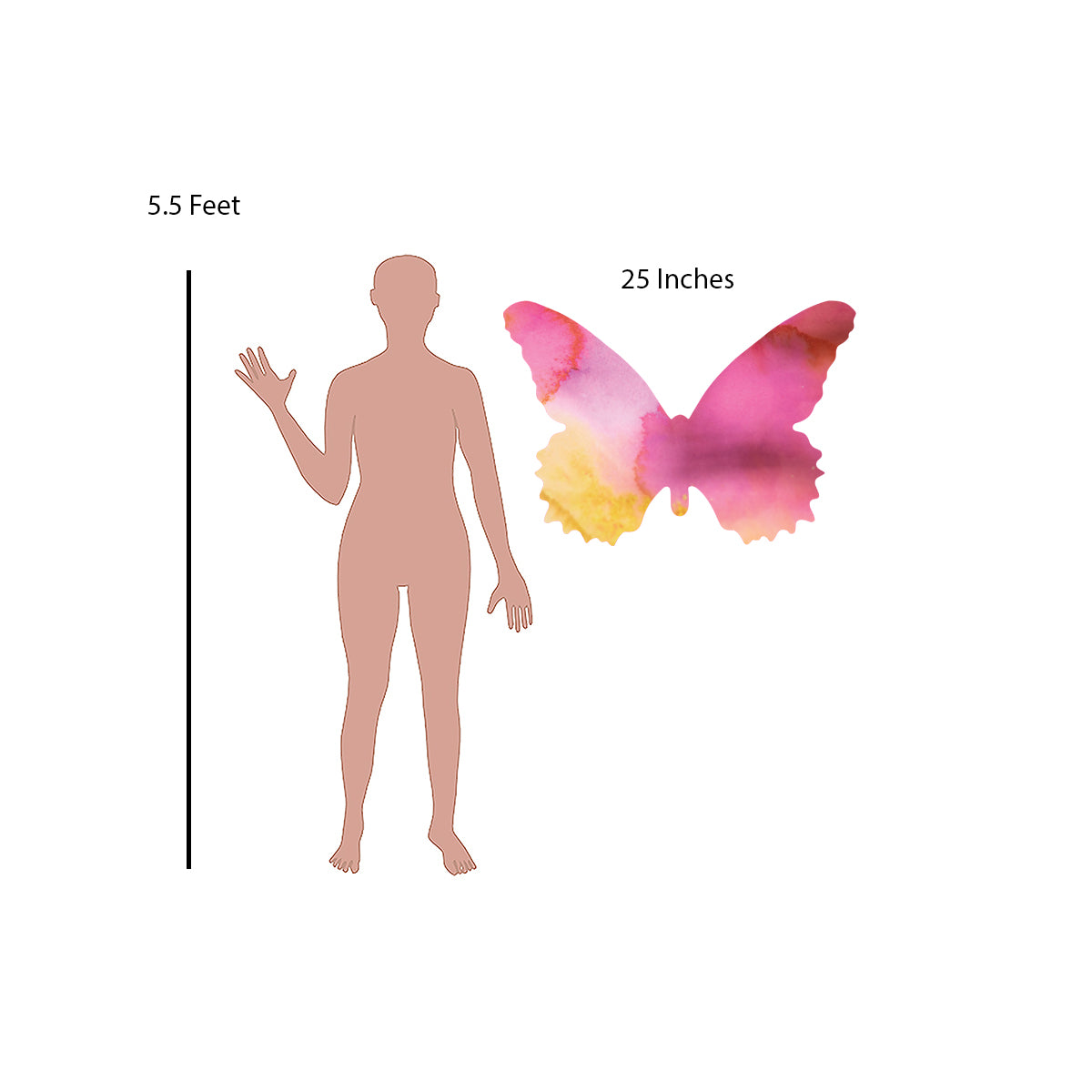 Pink Orchid Butterfly Decal Set