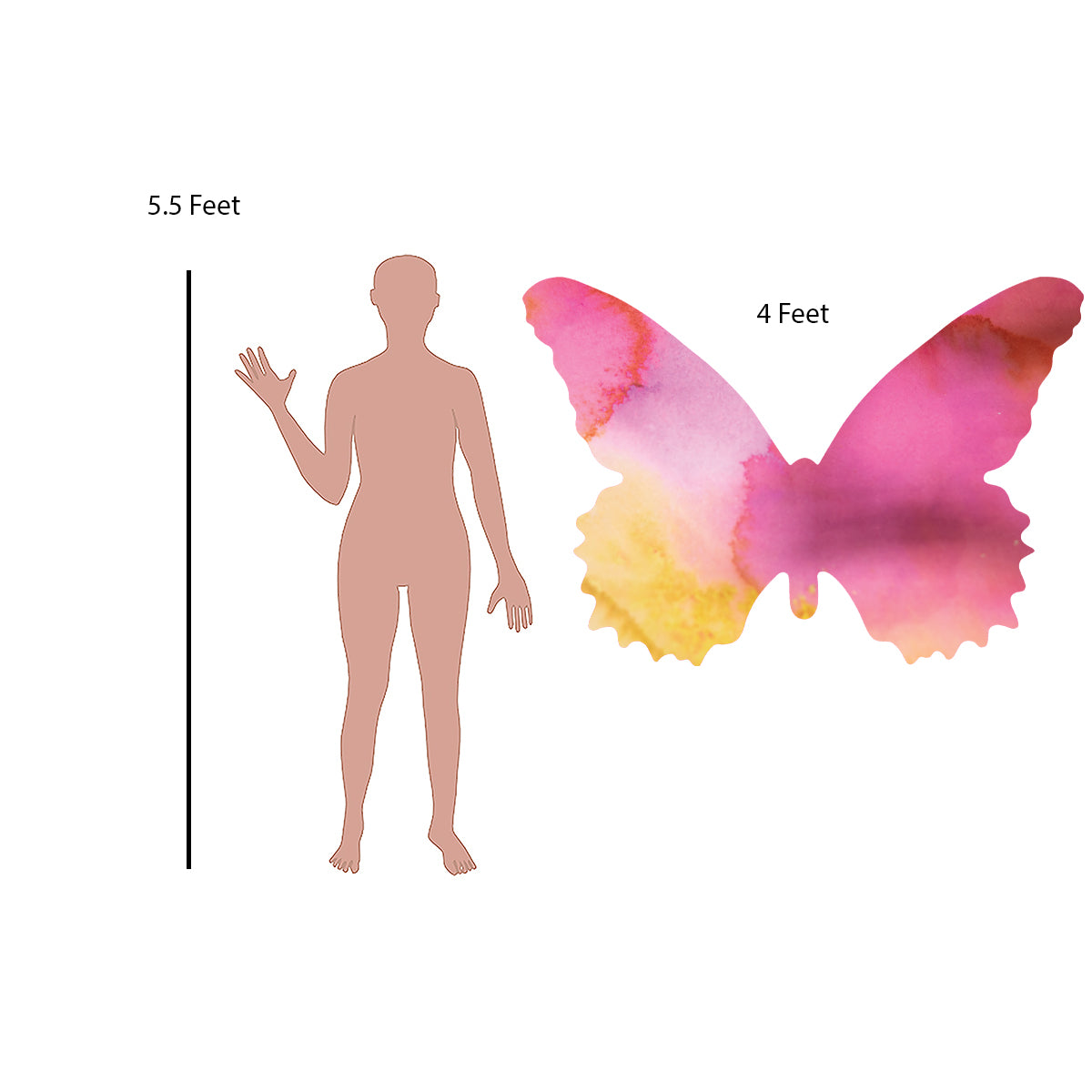 Pink Orchid Butterfly Decal Set