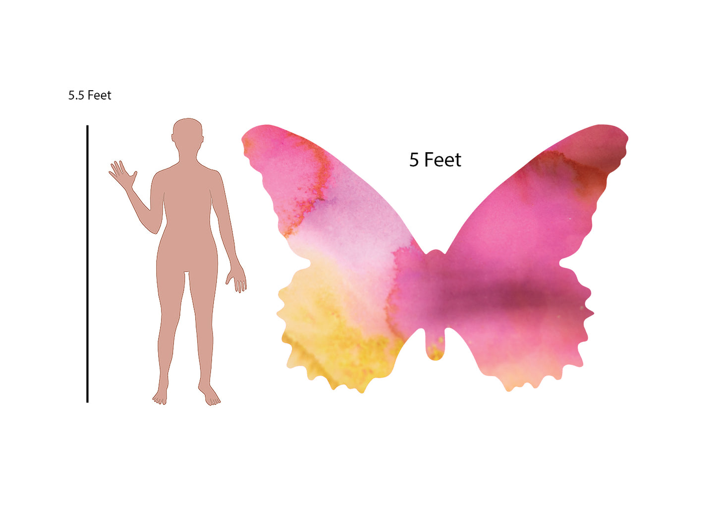 Pink Orchid Butterfly Decal Set