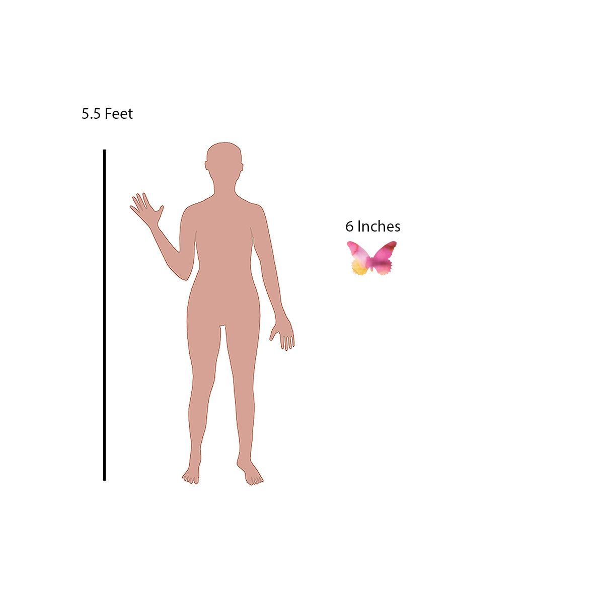 Pink Orchid Butterfly Decal Set