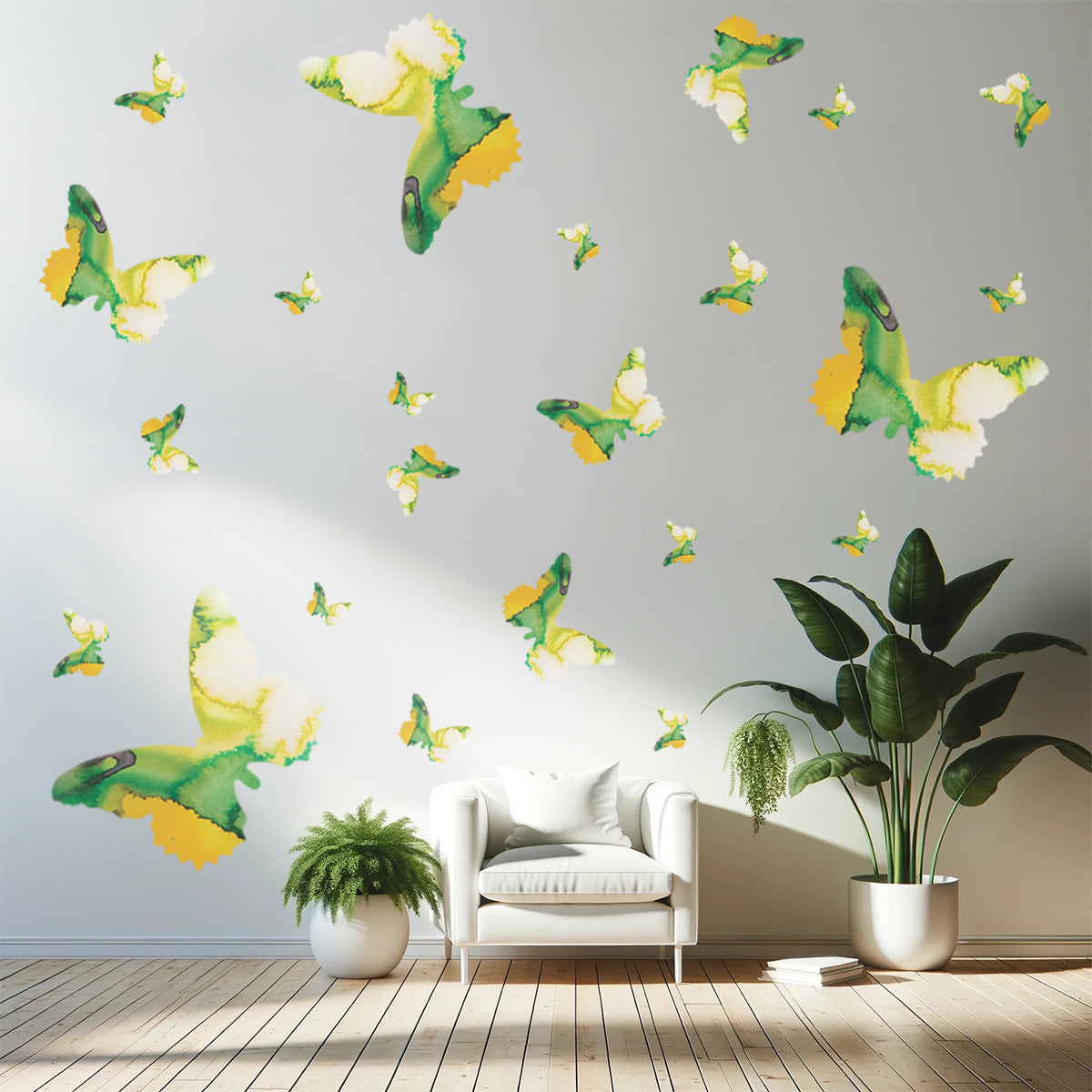 Tropical Green Butterfly Decal Set