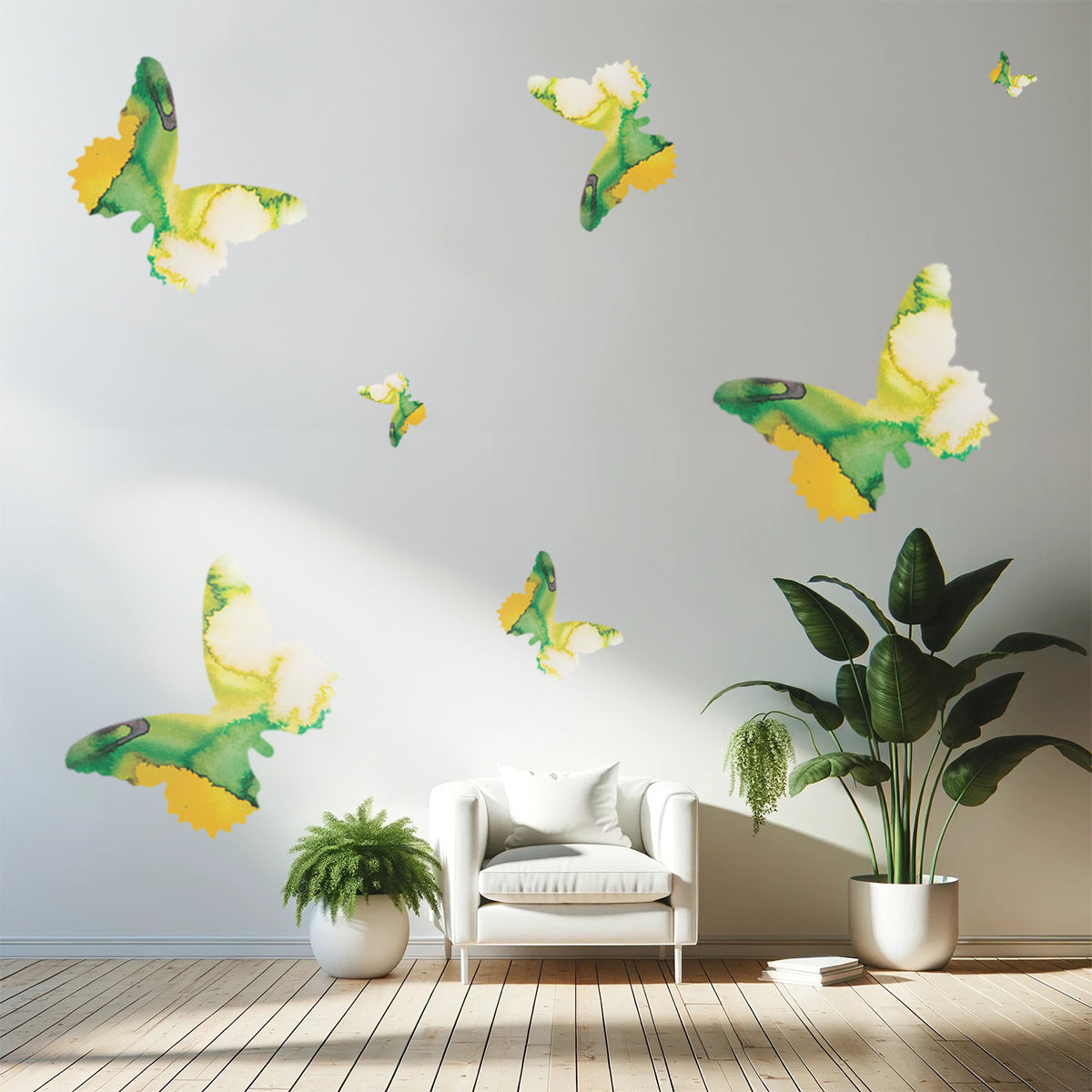 Tropical Green Butterfly Decal Set