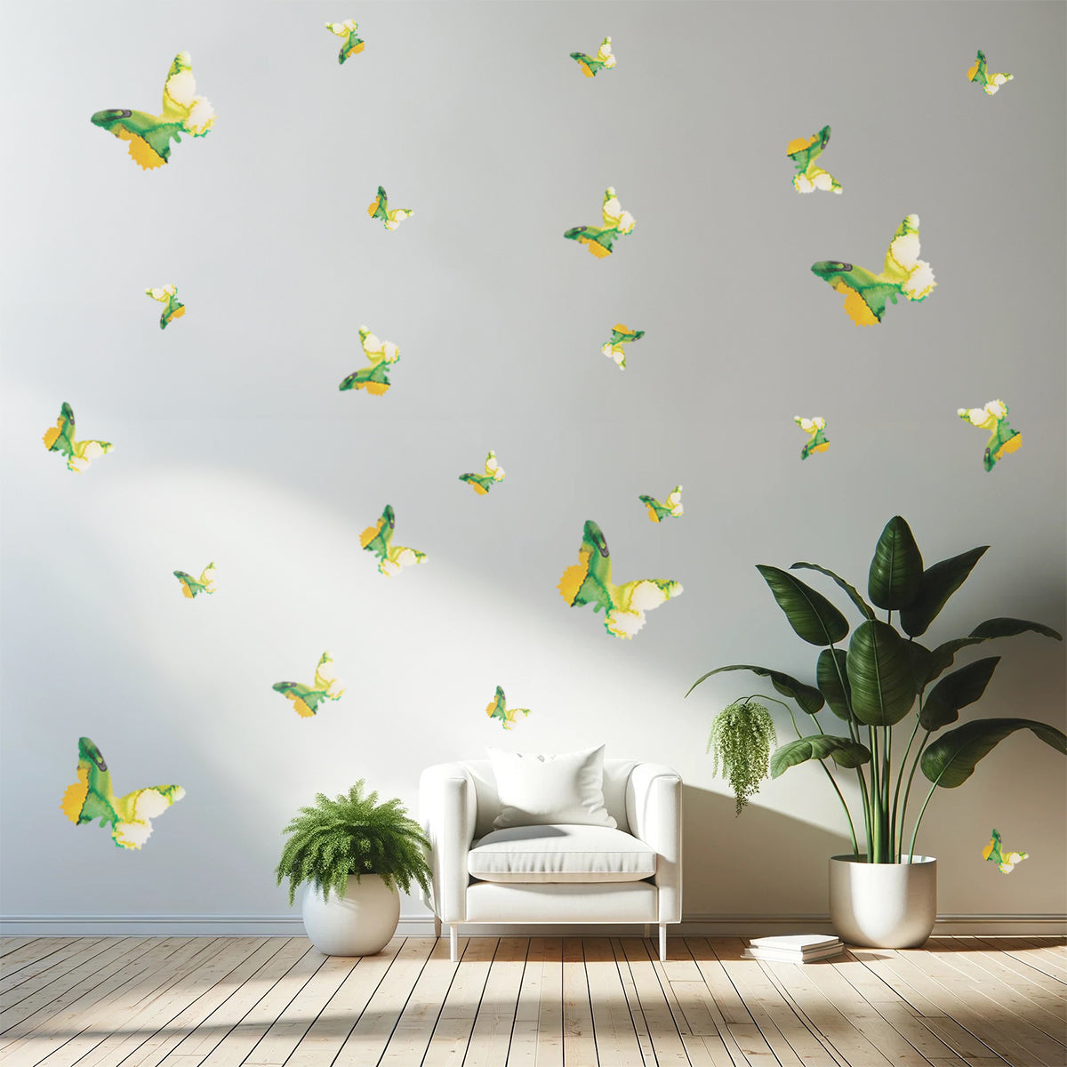 Tropical Green Butterfly Decal Set