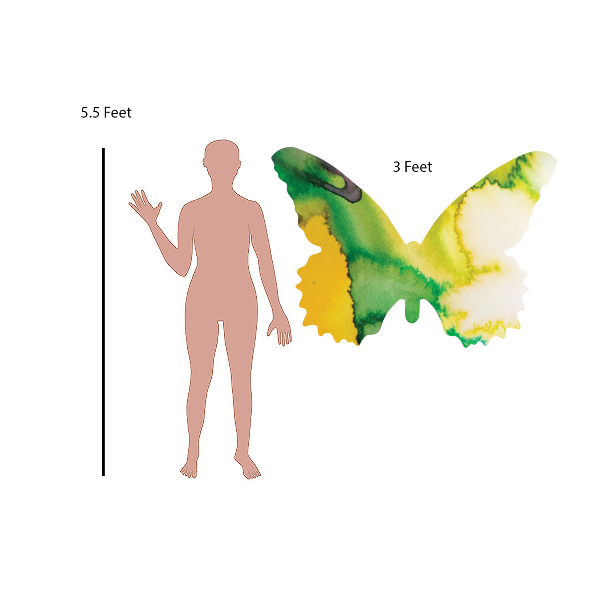Tropical Green Butterfly Decal Set
