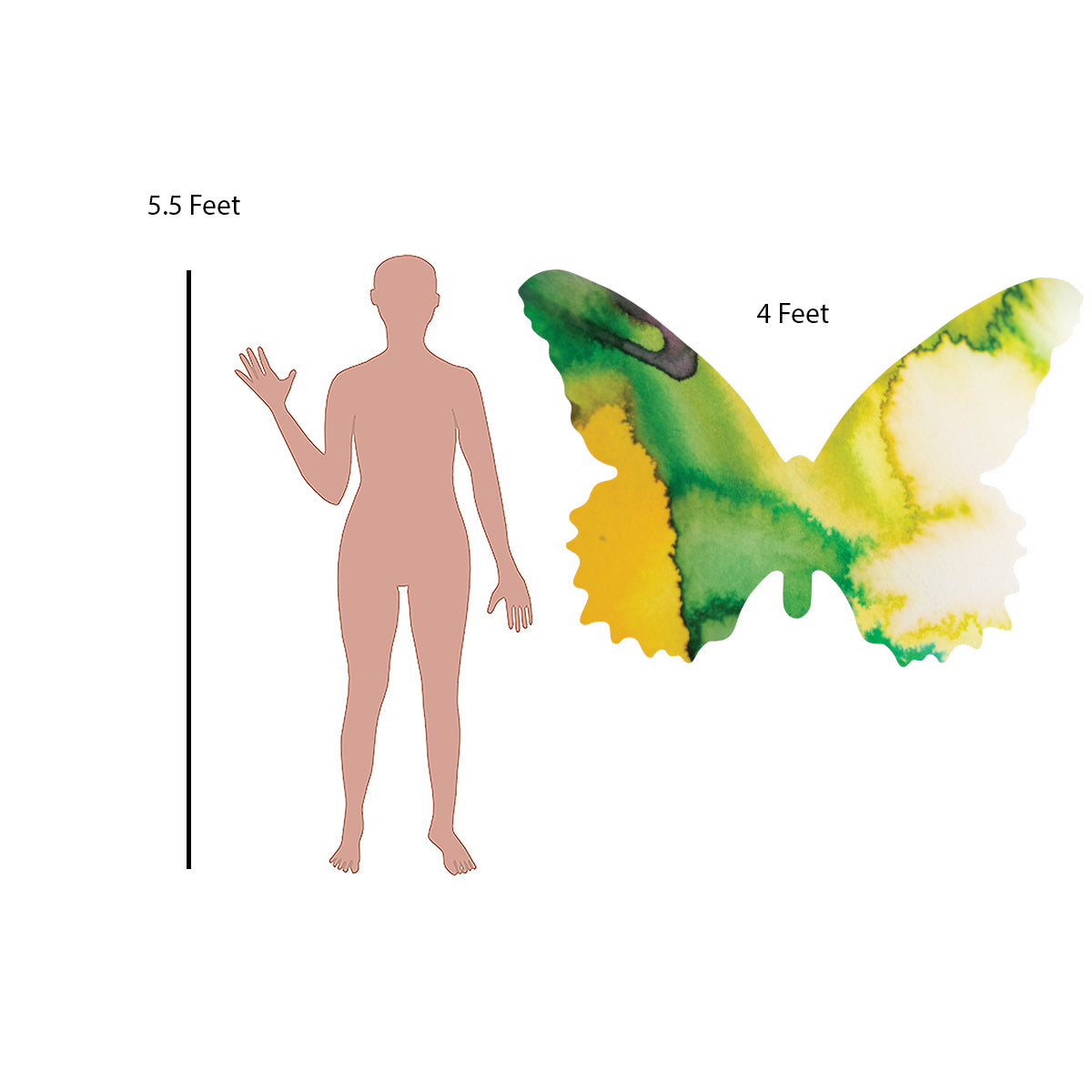 Tropical Green Butterfly Decal Set