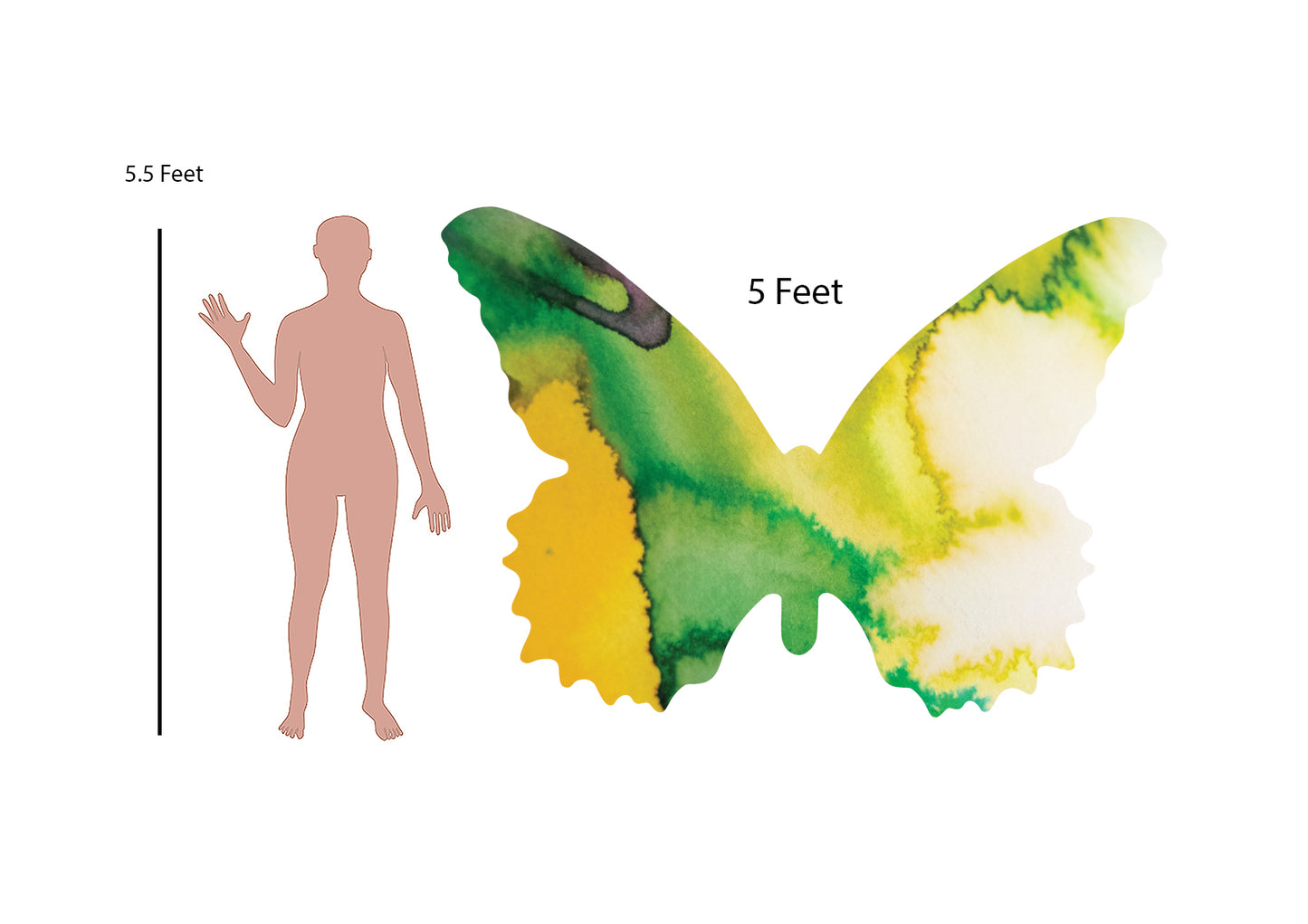 Tropical Green Butterfly Decal Set