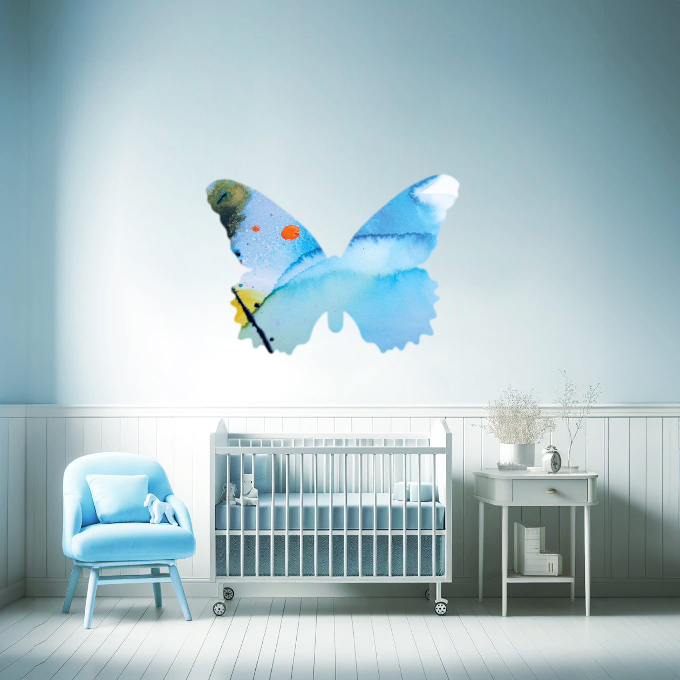 Light Blue Butterfly Decal Set