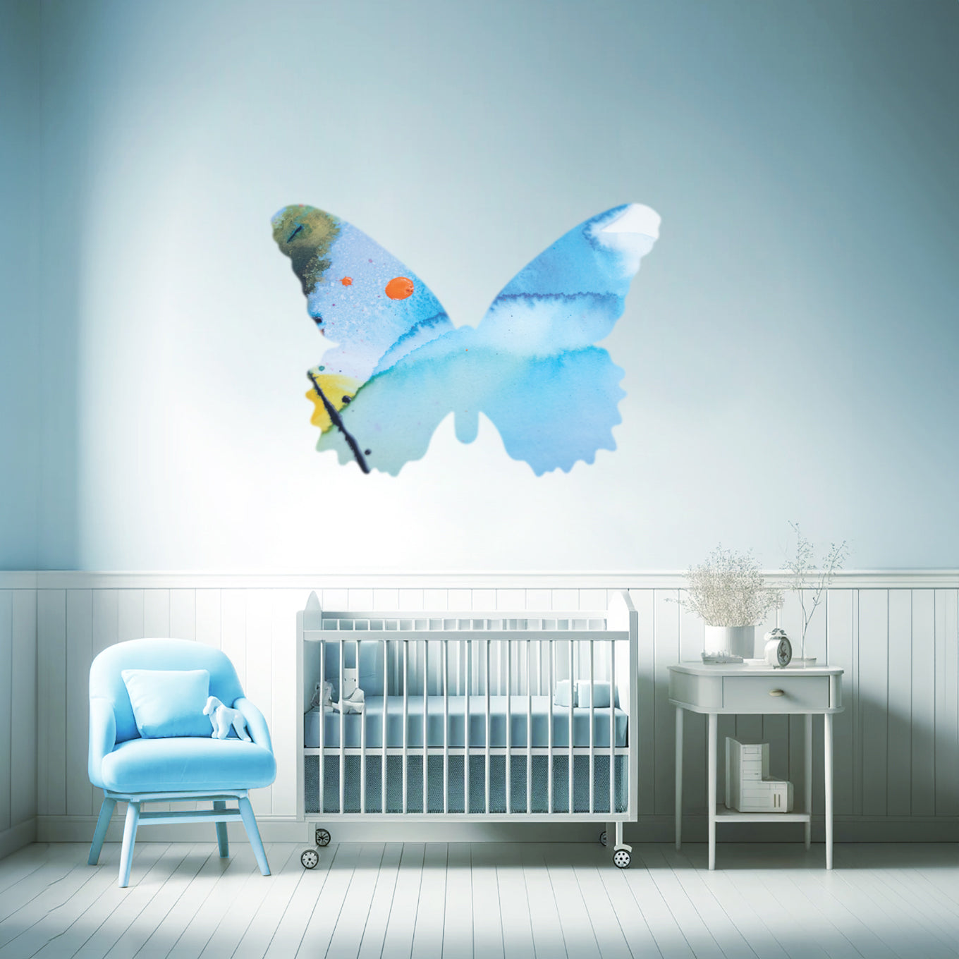Light Blue Butterfly Decal Set