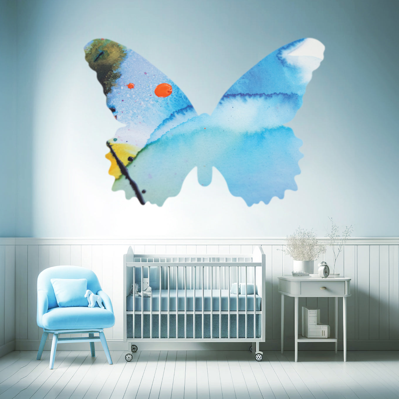 Light Blue Butterfly Decal Set