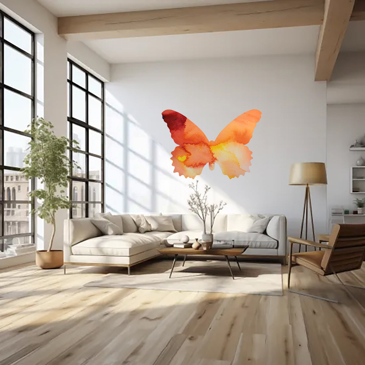 Orange Butterfly Decal Set