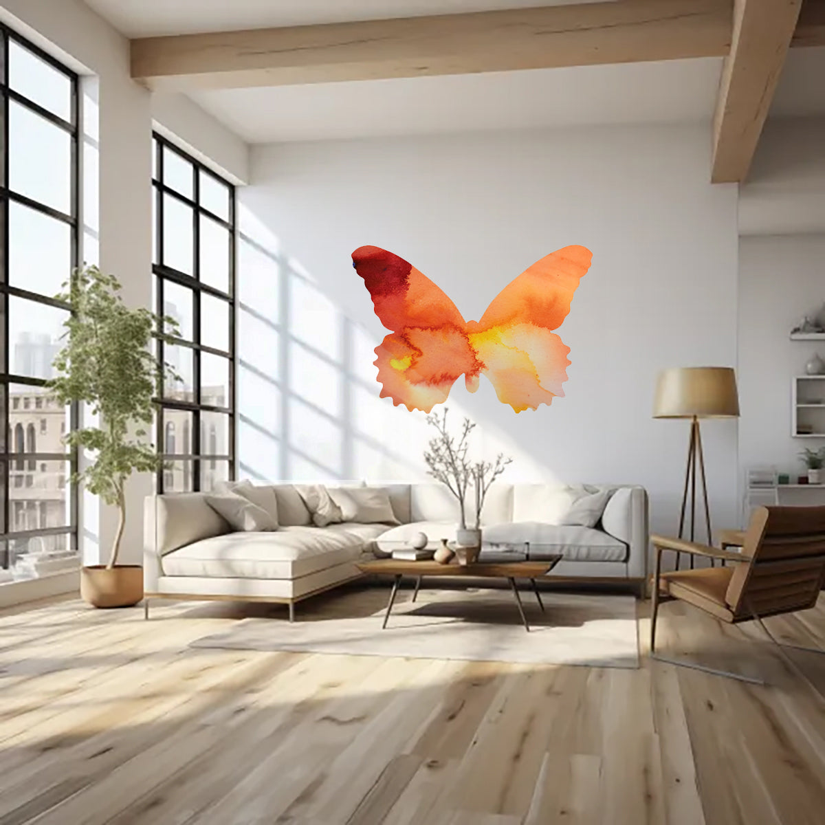 Orange Butterfly Decal Set