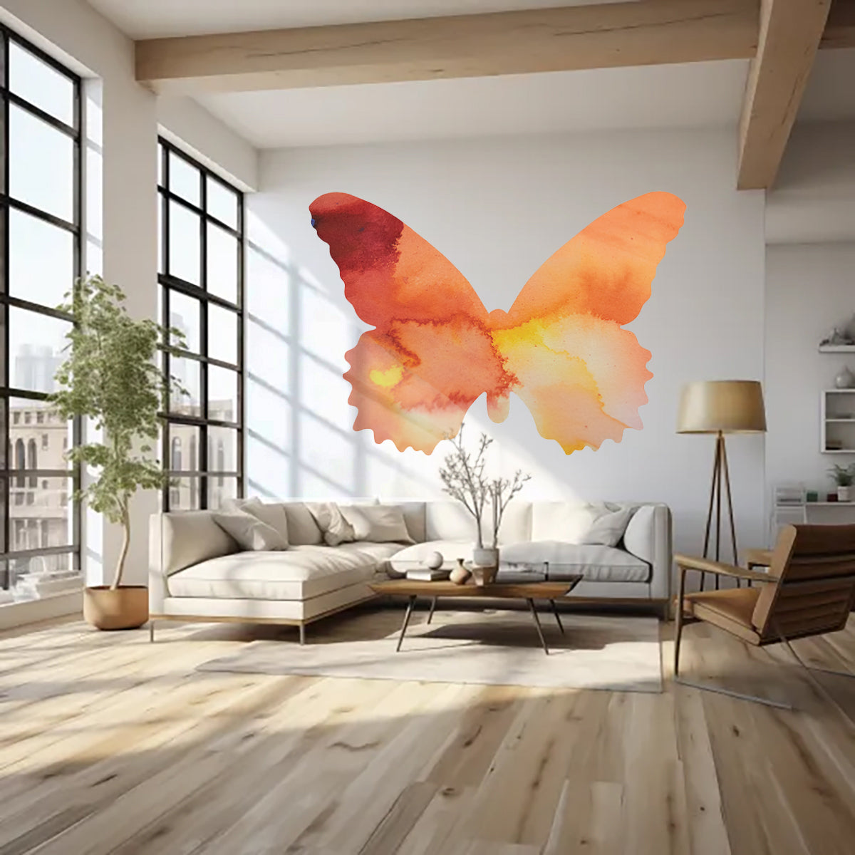 Orange Butterfly Decal Set