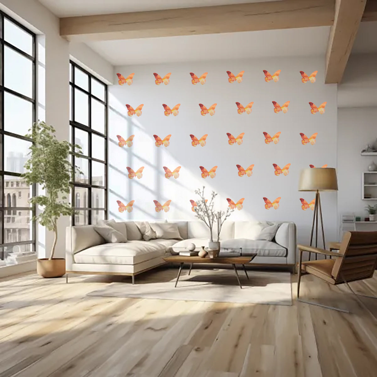 Orange Butterfly Decal Set