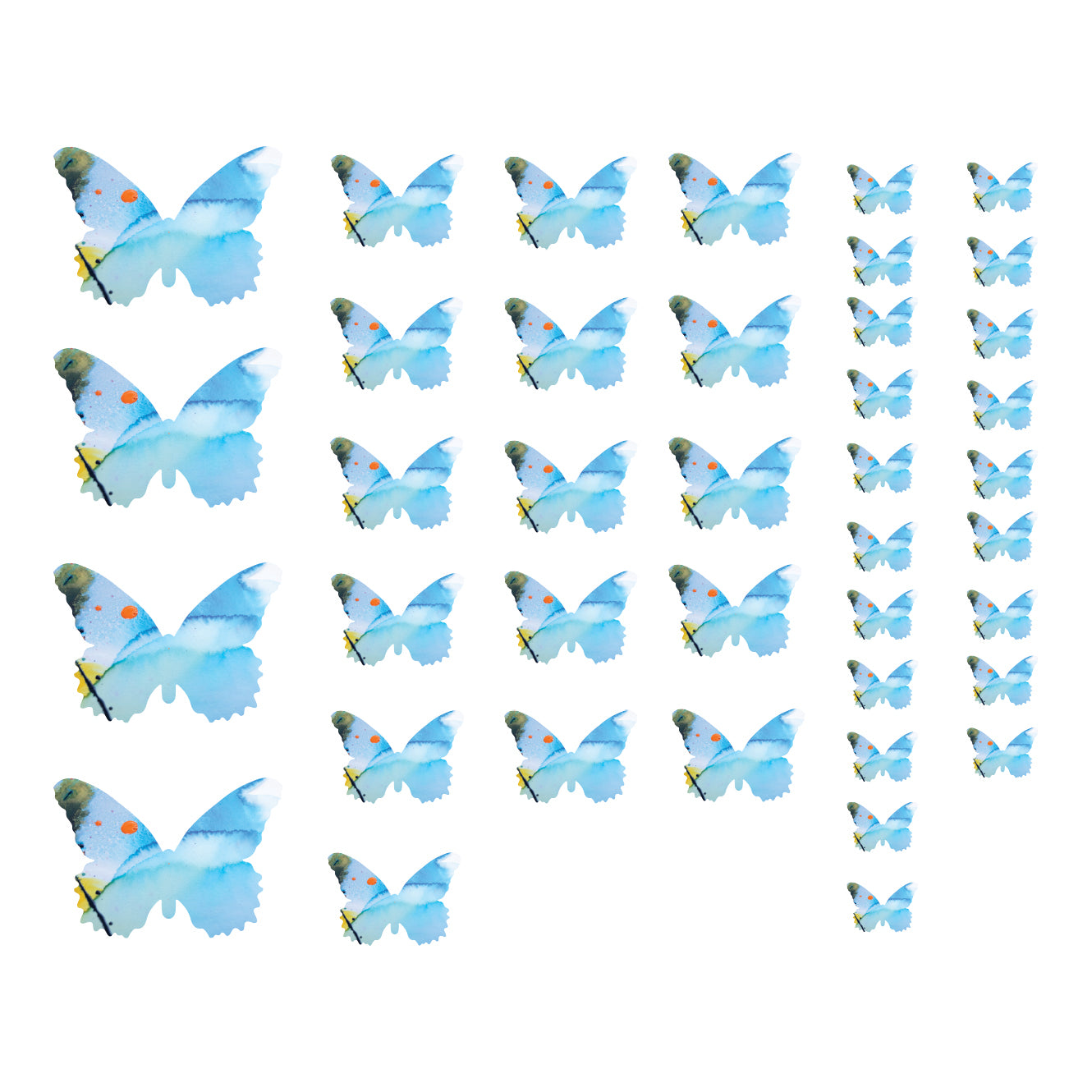 Light Blue Butterfly Decal Set