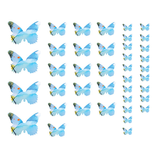 Light Blue Butterfly Decal Set