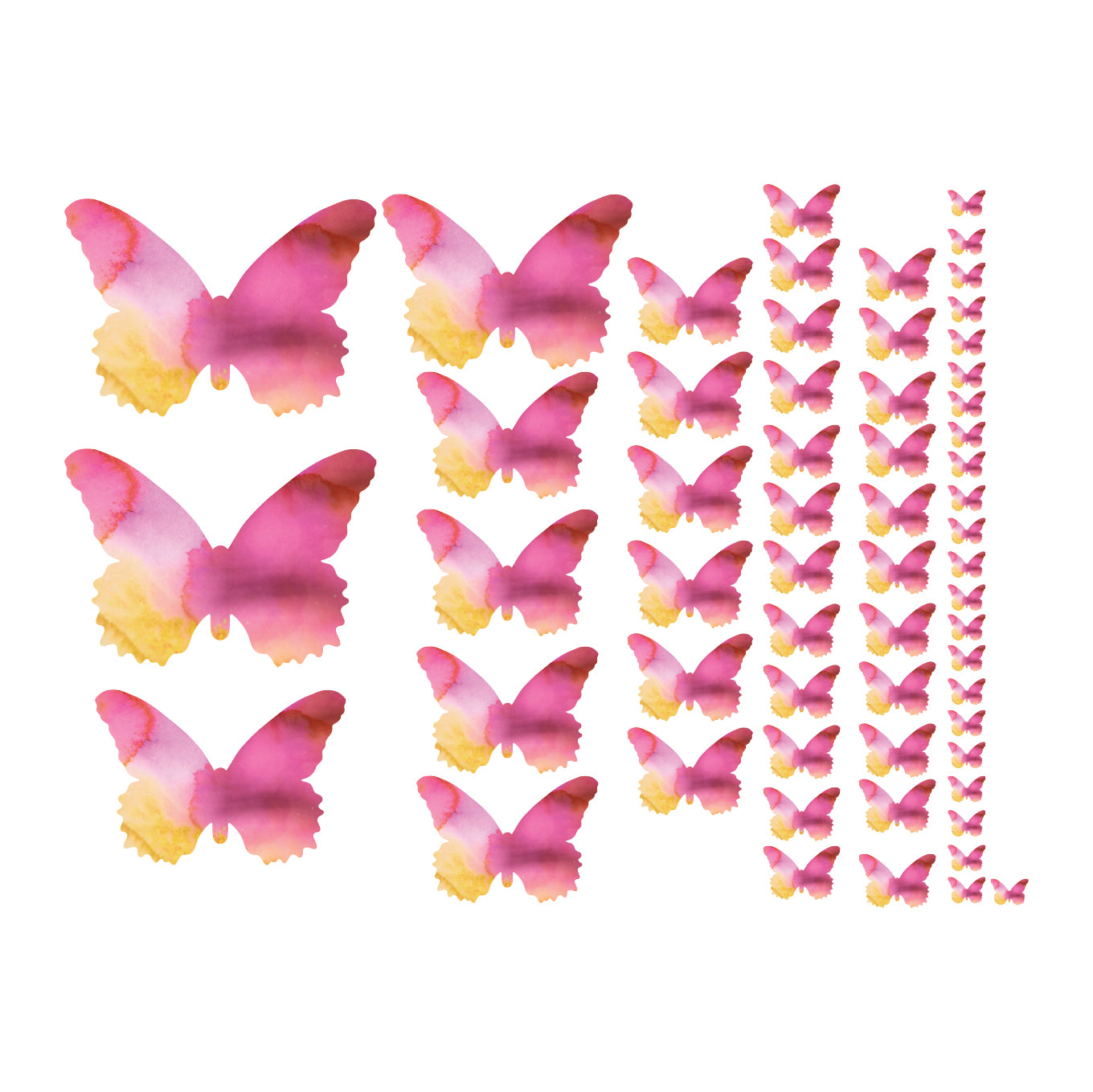 Pink Orchid Butterfly Decal Set