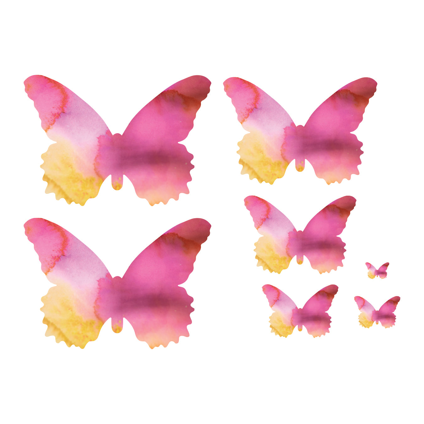 Pink Orchid Butterfly Decal Set
