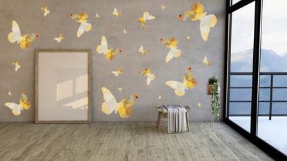 Yellow Butterfly Decal Set