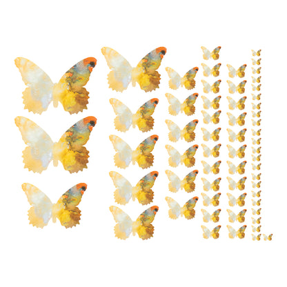 Yellow Butterfly Decal Set