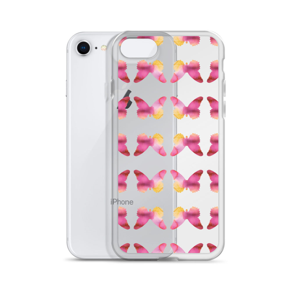 Clear Case for iPhone Pink Orchid