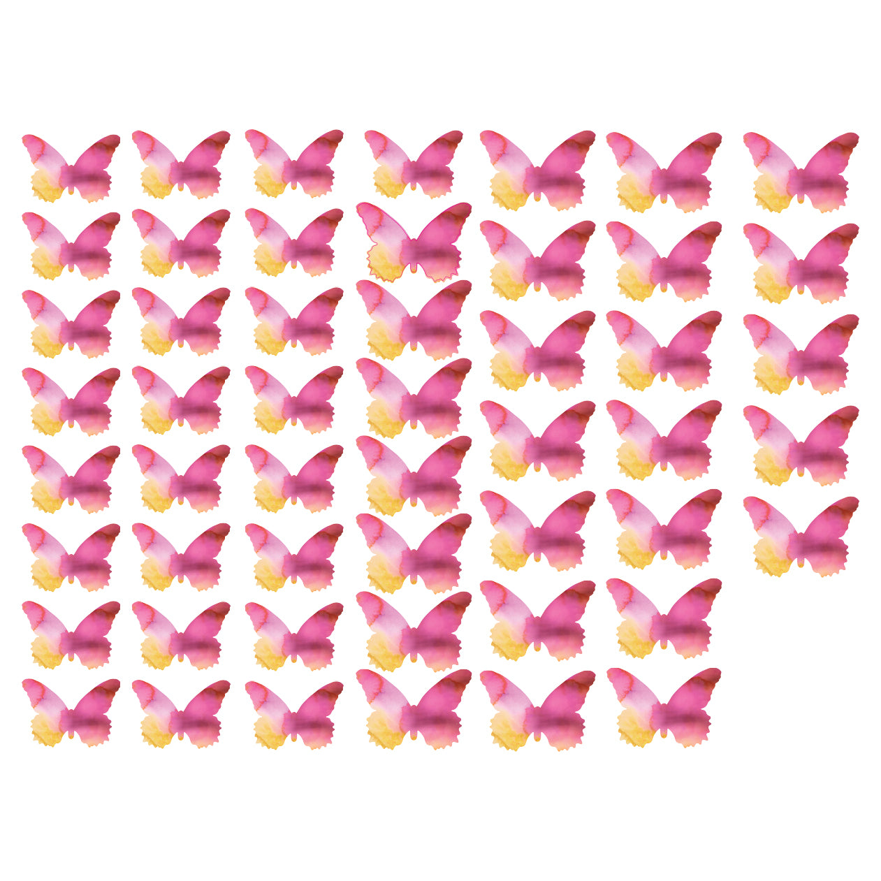 Pink Orchid Butterfly Decal Set