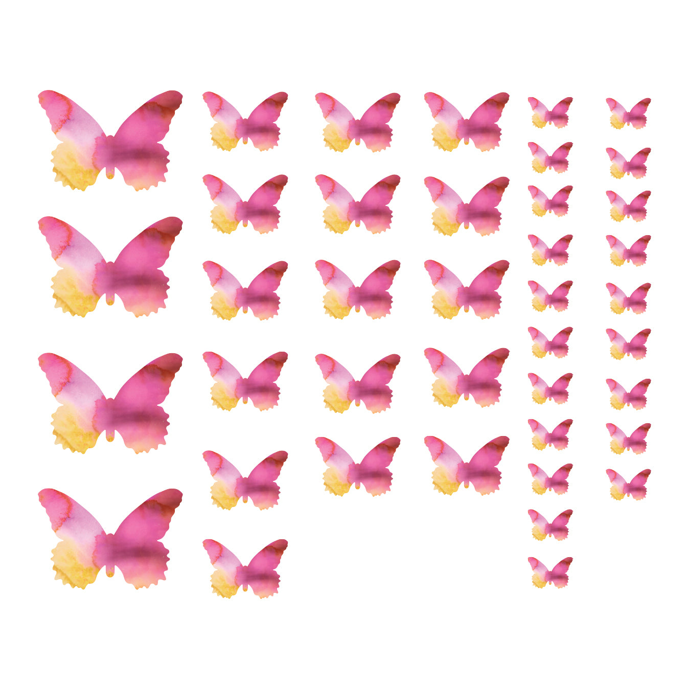 Pink Orchid Butterfly Decal Set