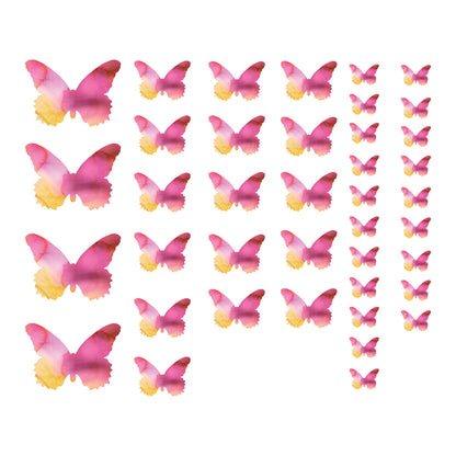 Pink Orchid Butterfly Decal Set
