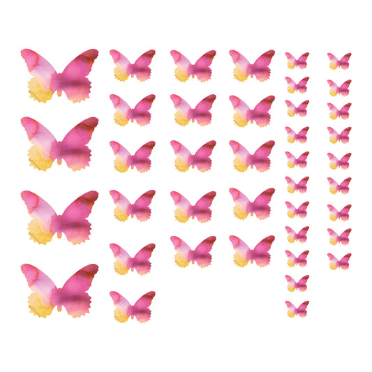 Pink Orchid Butterfly Decal Set