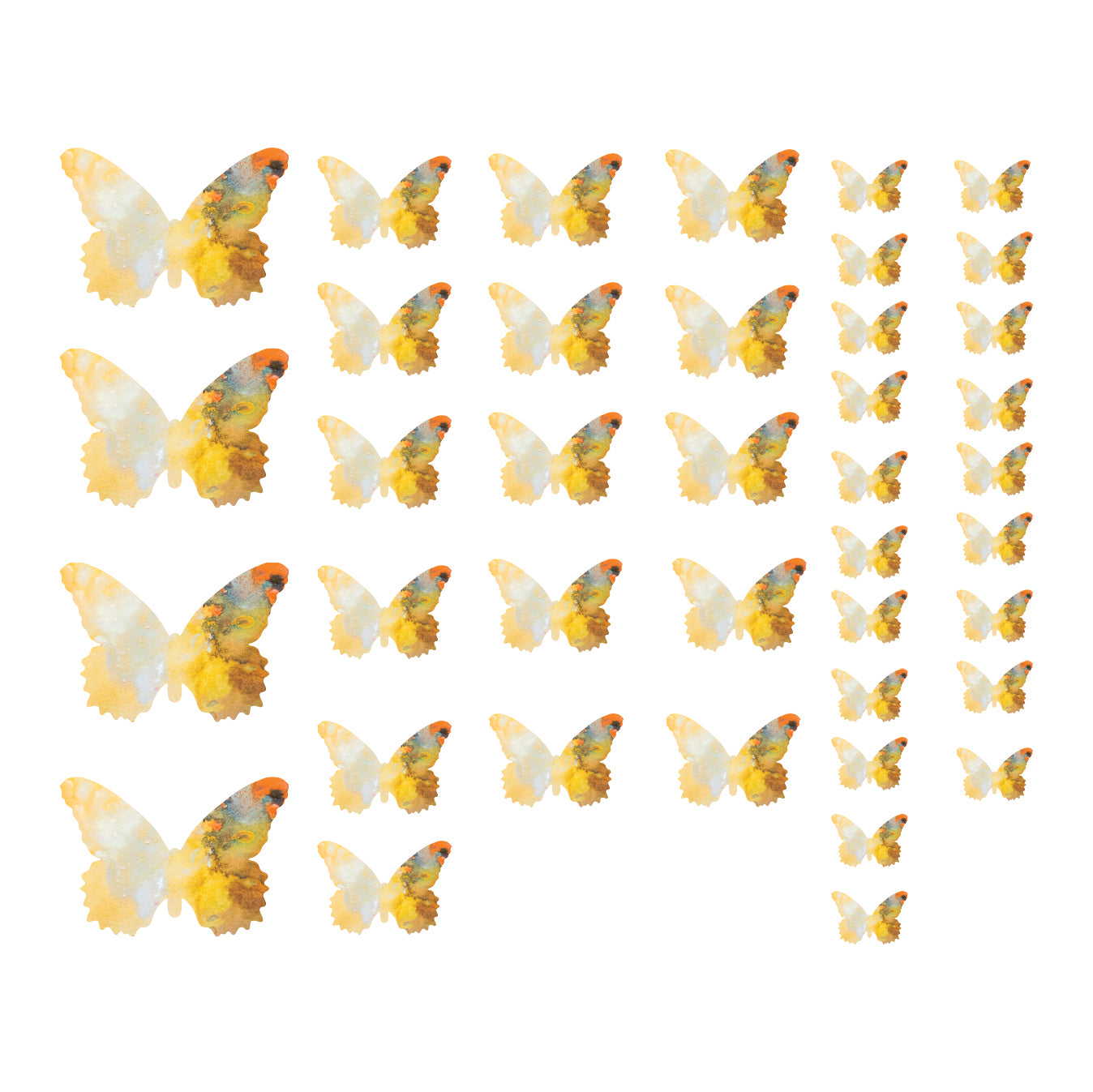 Yellow Butterfly Decal Set